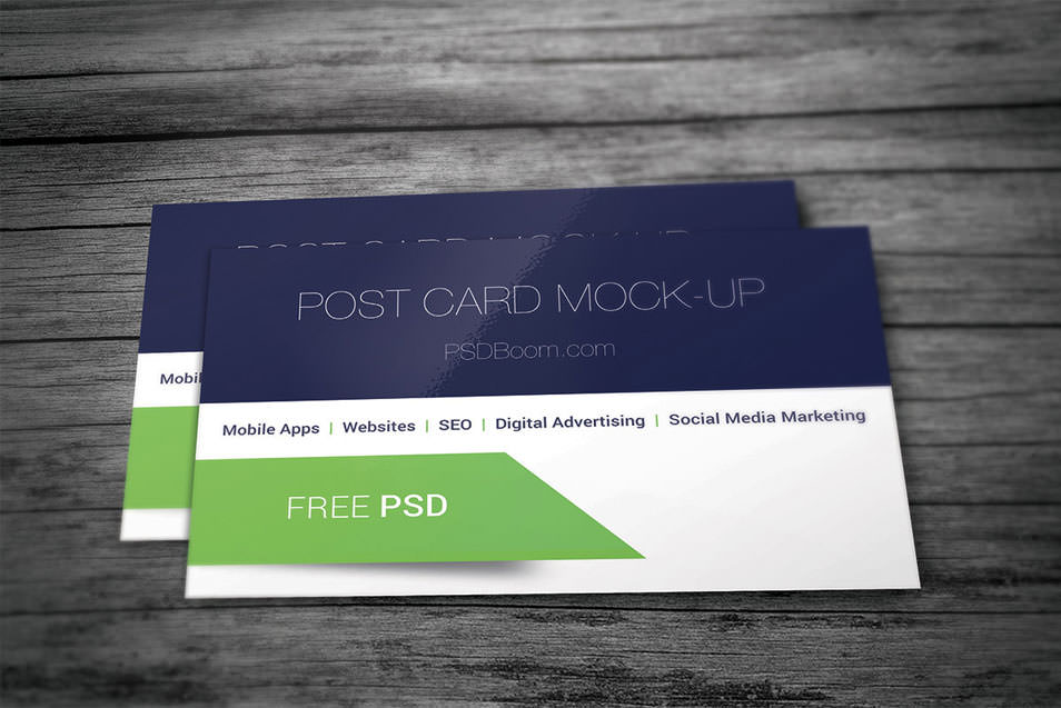 Free PSD Post Card Mock-up