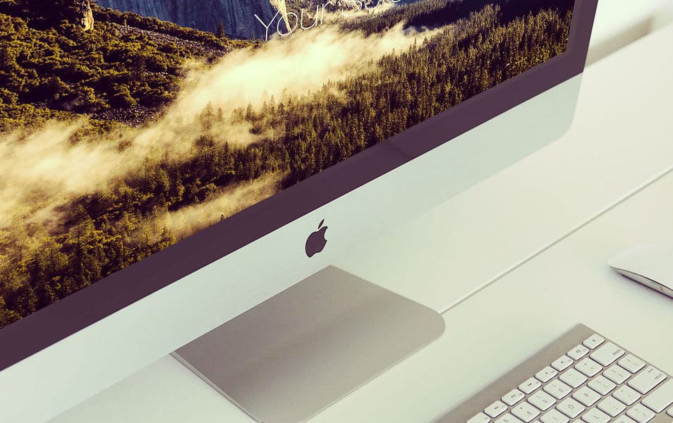 Free iMac photorealistic mockup set