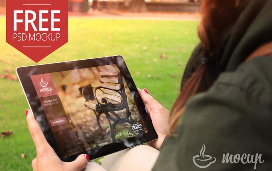 Free iPad Mockup Autumn