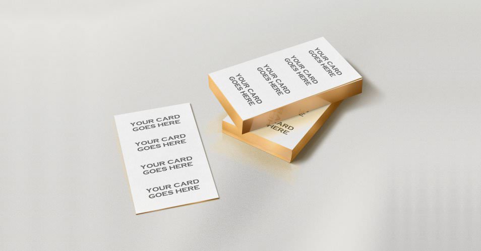 Gold Edge Business Cards MockUp