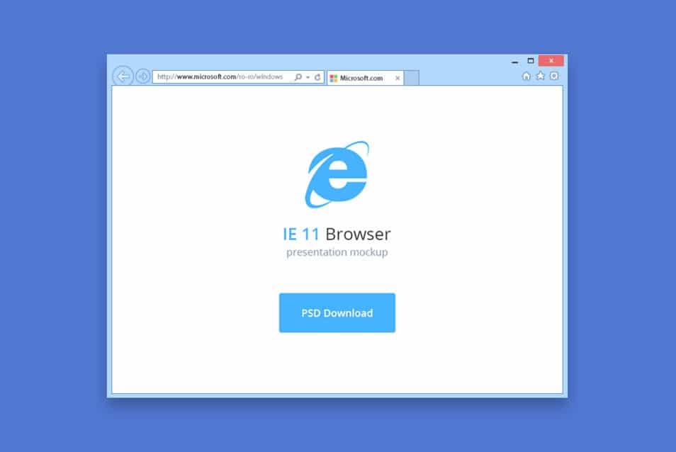 IE 11 browser mockup