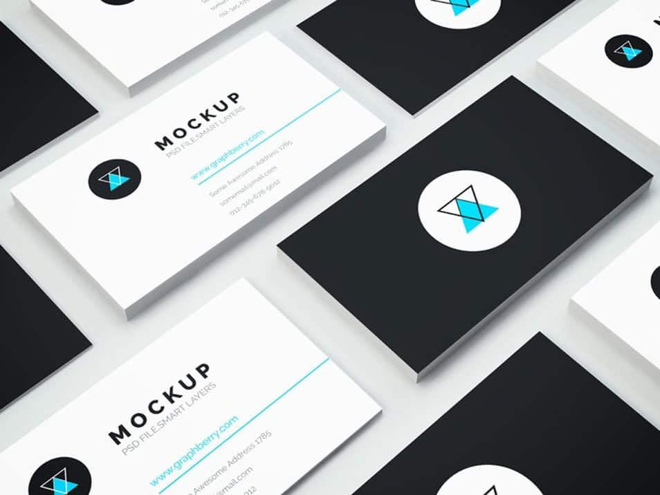 Isometric Business Card Mockup Vol.3