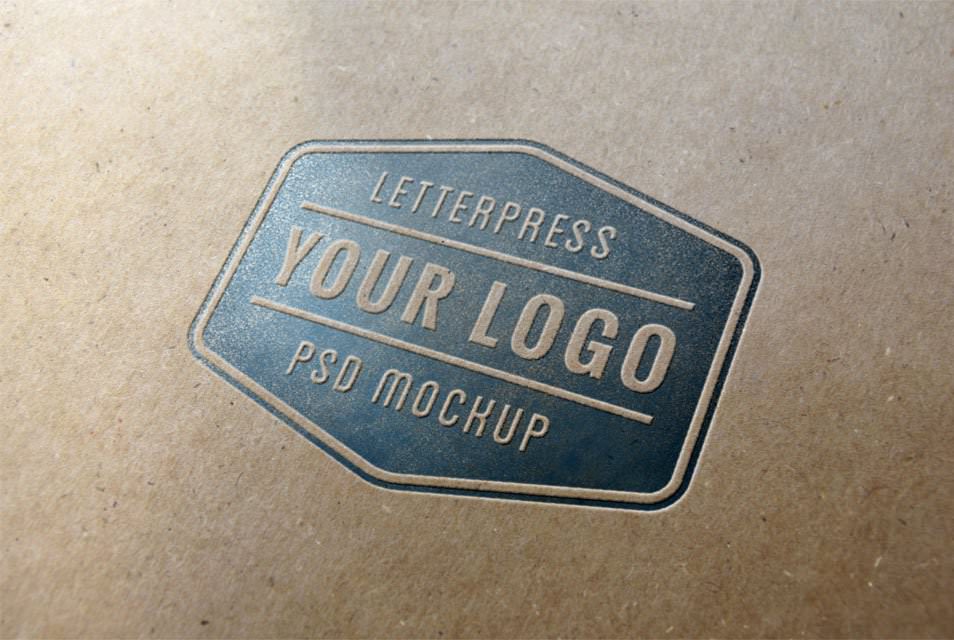 Letterpress Logo MockUp #1