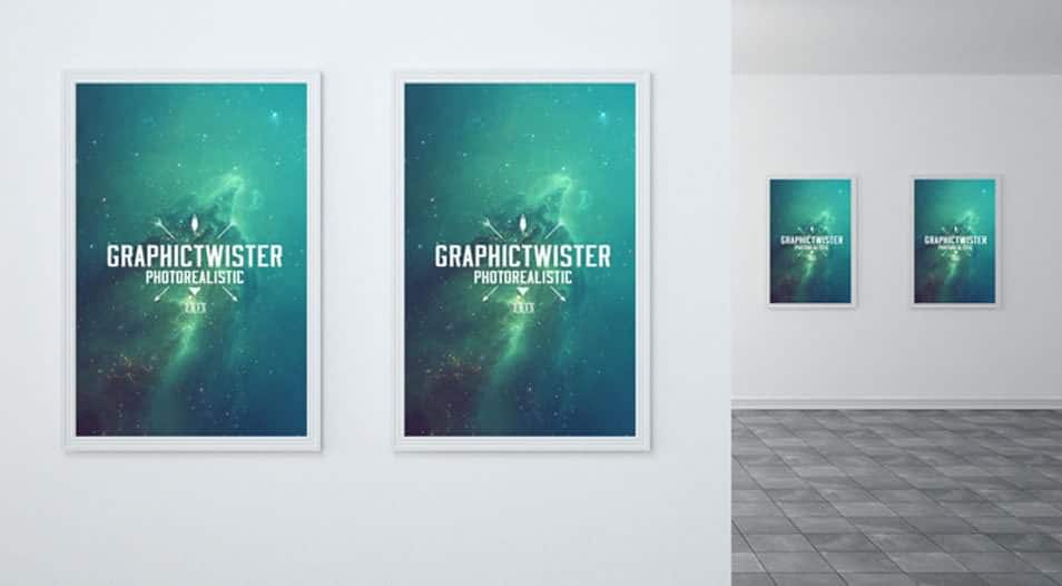 Museum Poster Frames Mockup
