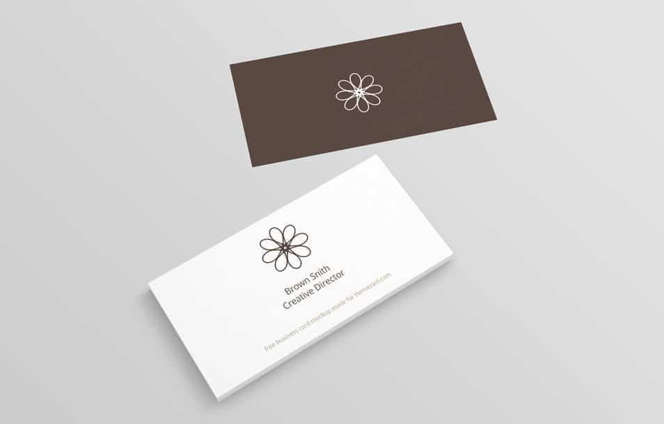 Perspective Business Card Mockup PSD