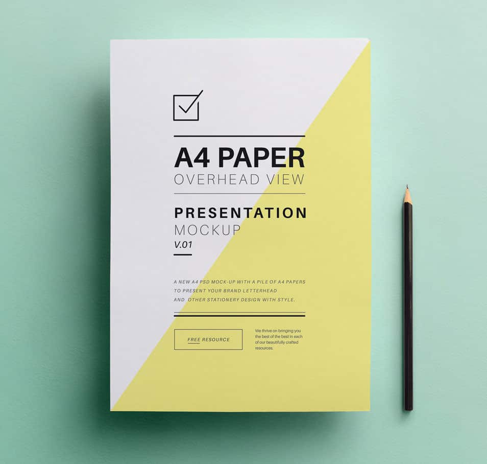 Psd A4 Overhead Paper Mock-Up