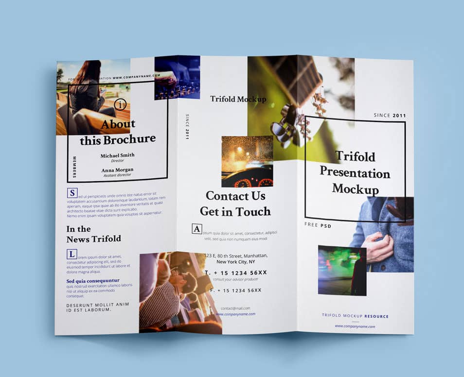 Psd Tri Fold Mockup Template Vol7