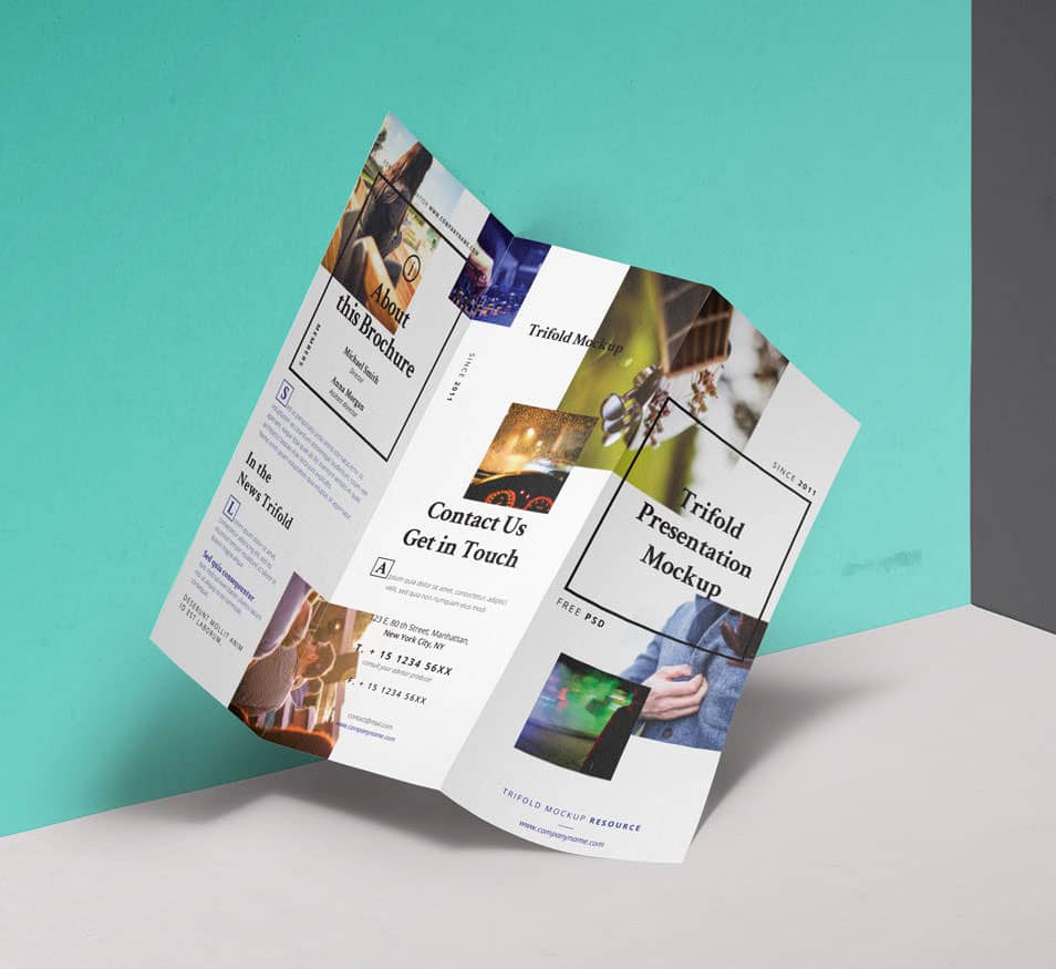 Psd Tri Fold Mockup Template Vol8