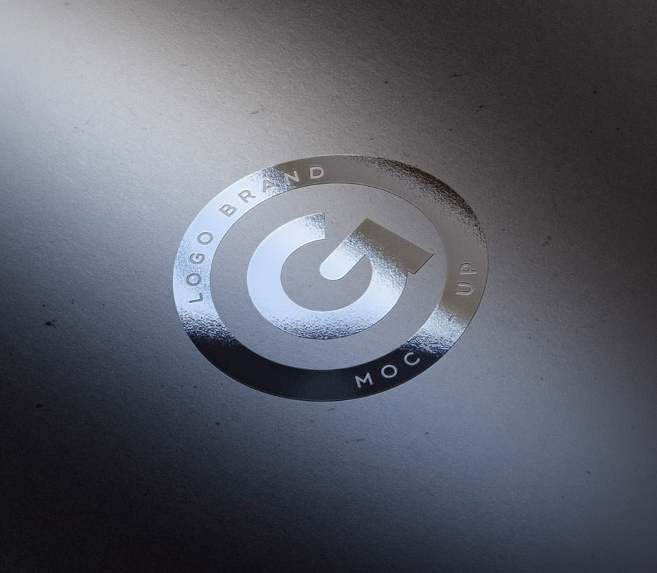 Silver Foil Logo Mock-Up Template