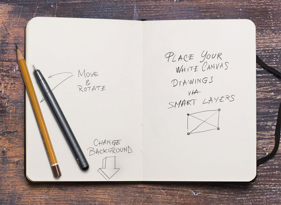 Sketchbook MockUp PSD
