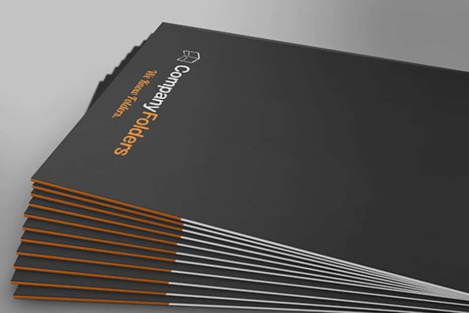 Stacked Side View Folder Mockup Template