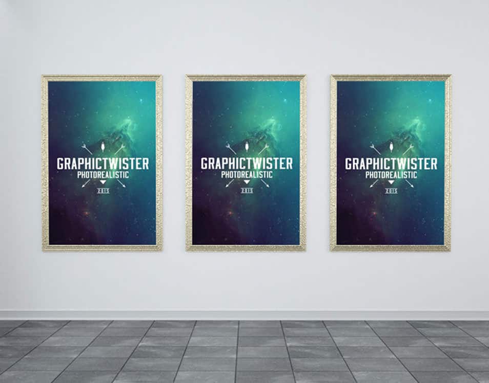 Triple Gold Poster Frame