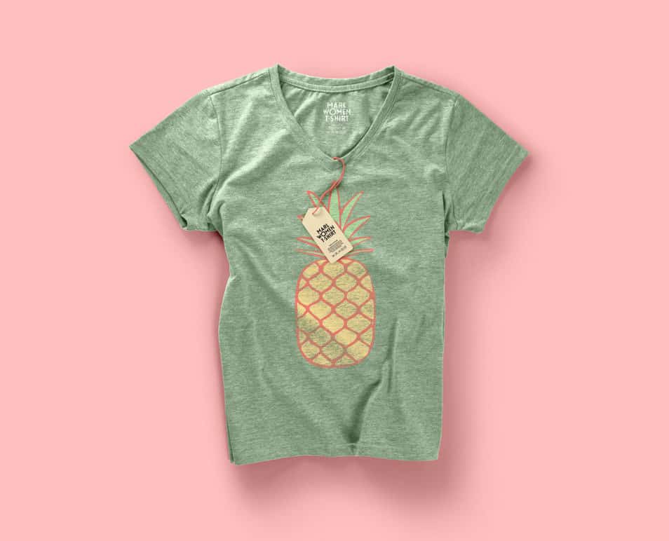 Woman Psd Marl T-shirt Mockup Vol2