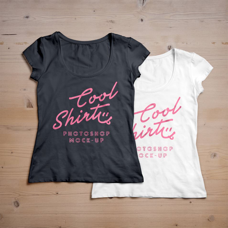 Woman T-Shirt MockUp PSD #2