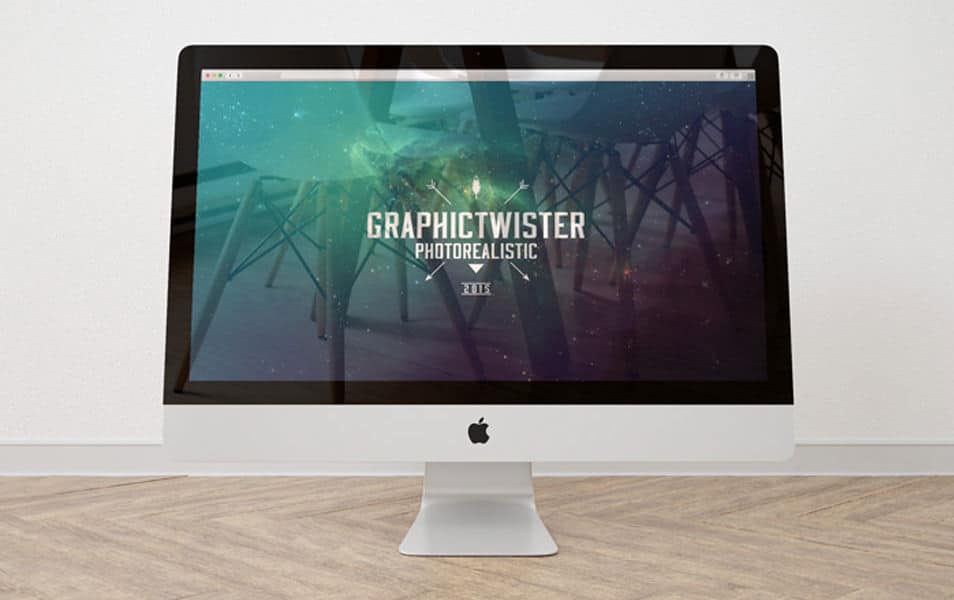 iMac on Wooden Floor