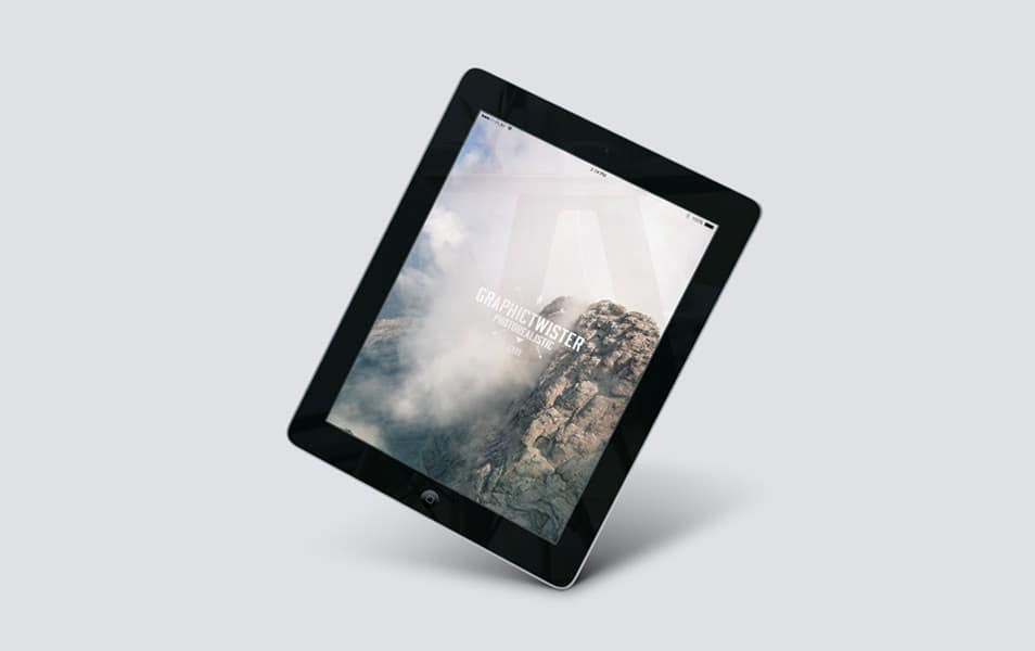 iPad 2 Air Perspective Mockup