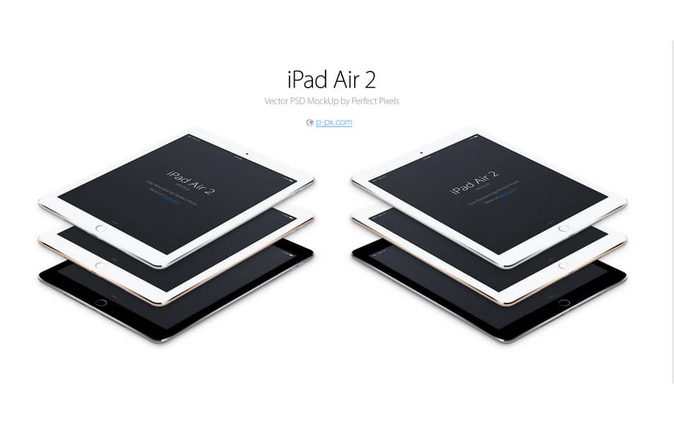 iPad Air 2 Angled Vector PSD Mockup