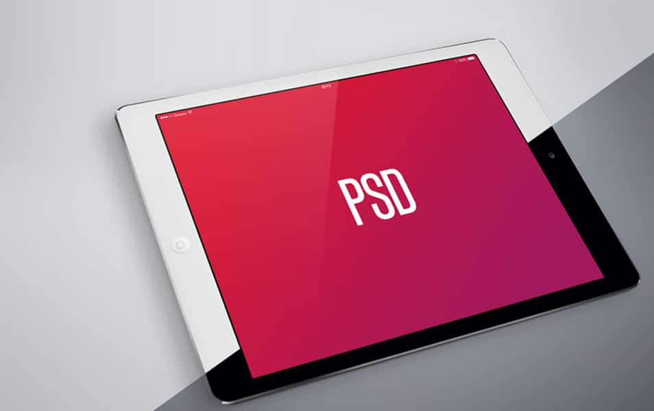 iPad Air PSD Mockup – Perspective View – Black & White