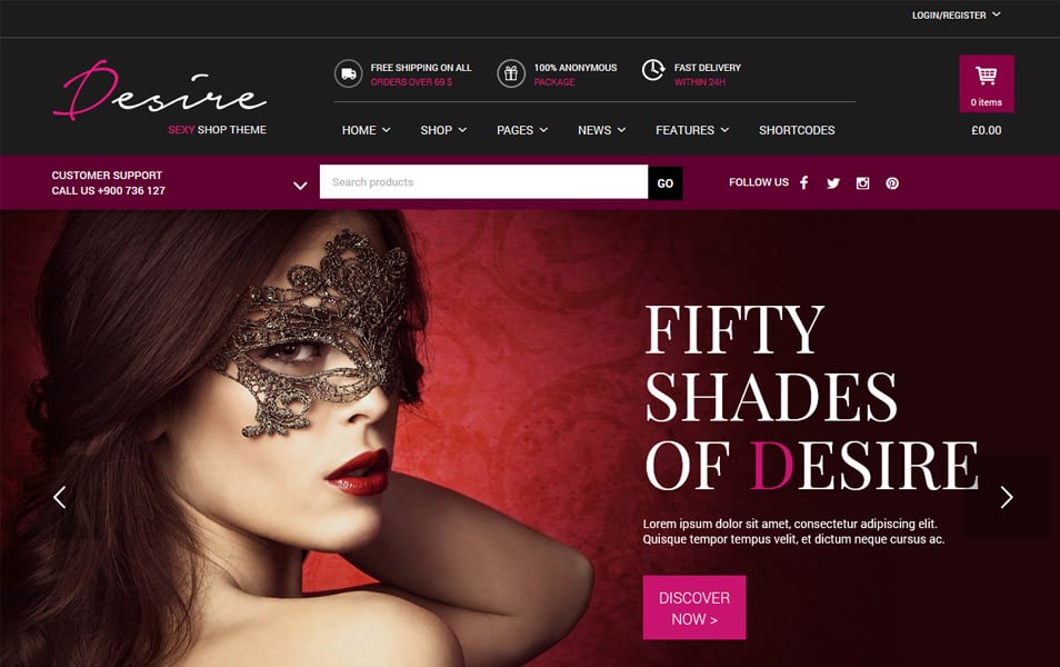 Desire Sexy Shop Responsive WordPress Theme