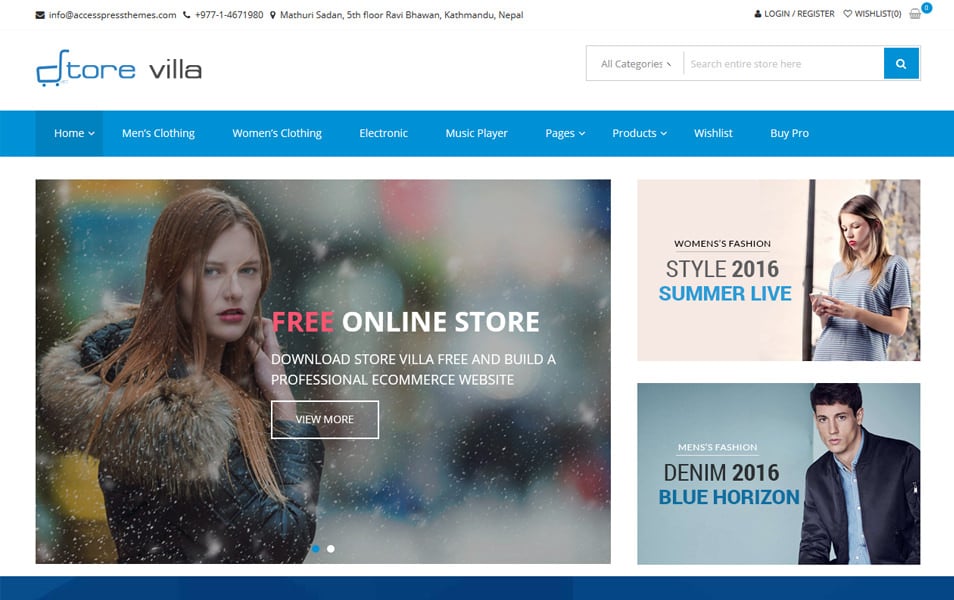 StoreVilla موضوع تجارت الکترونیک پاسخگو