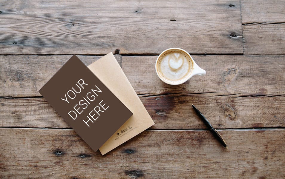 Book With Mug Mockup