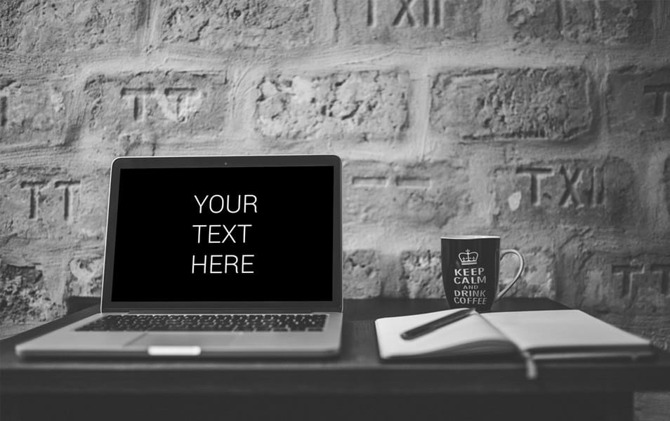 Dell Laptop on Desk Mockup