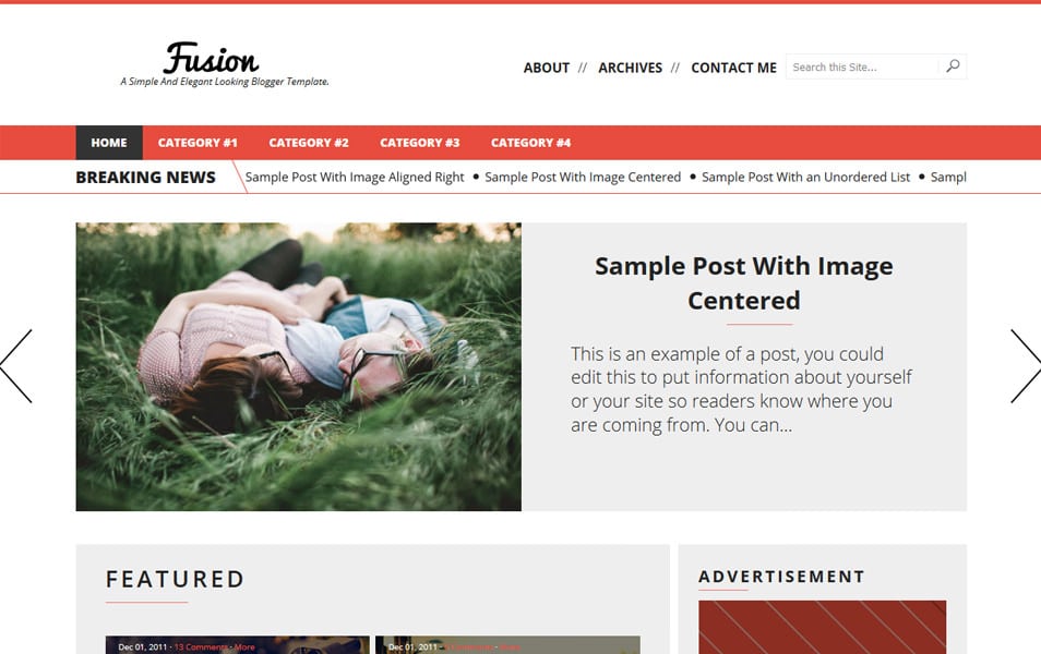 Fusion Responsive Blogger Template