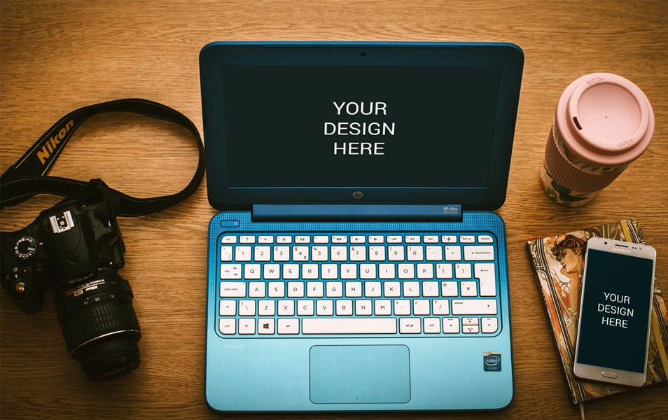 HP Laptop with Samsung Mobile