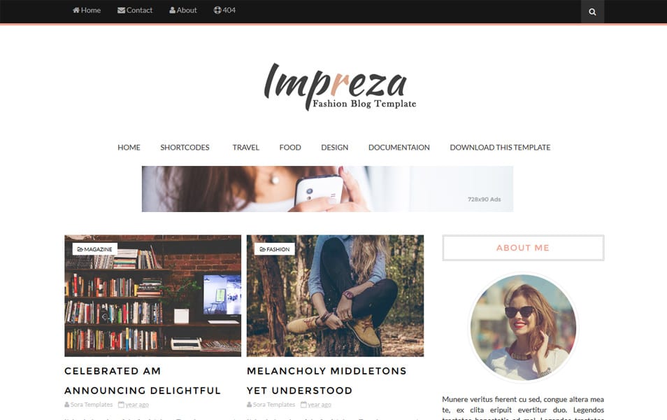 Impreza Responsive Blogger Template