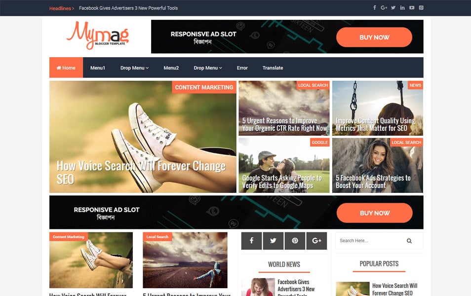 My Mag Responsive Blogger Template