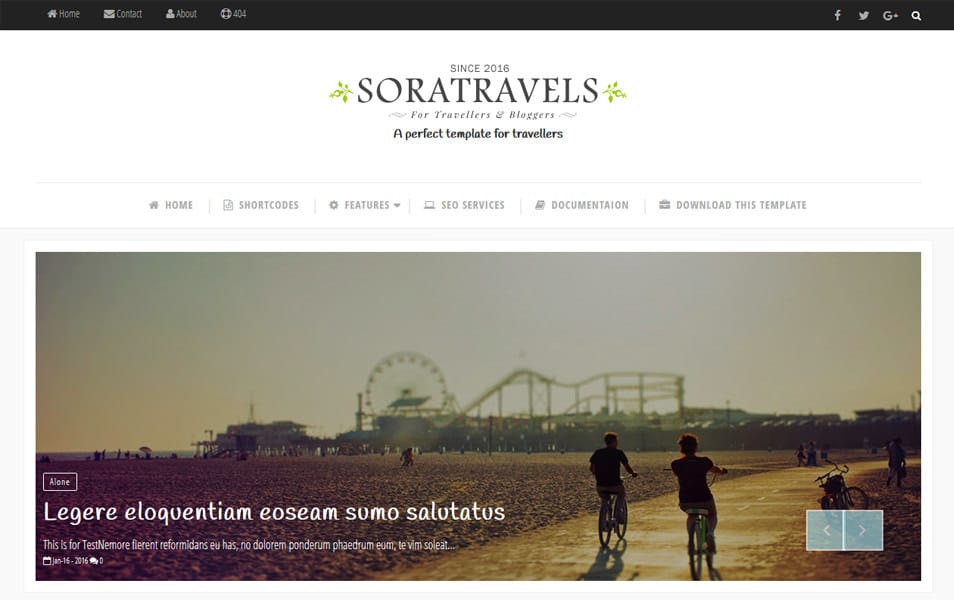 Sora Travels Responsive Blogger Template