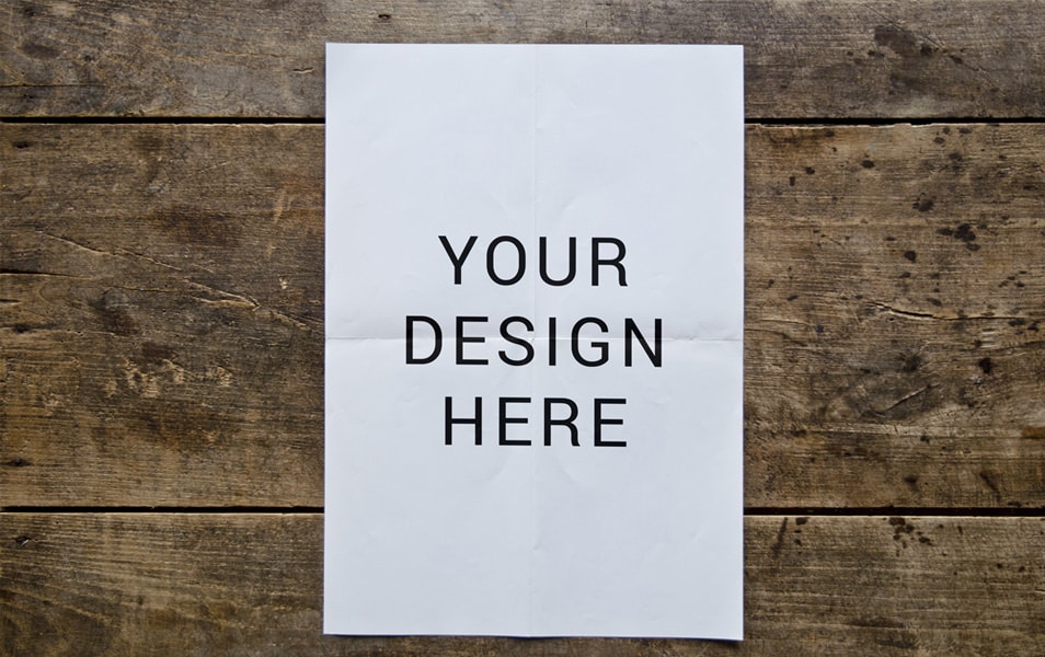 A4 Paper On Wood Mockup