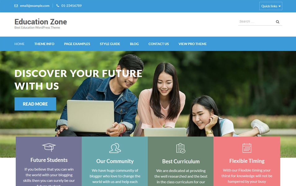 Education Zone Responsive WordPress Theme
