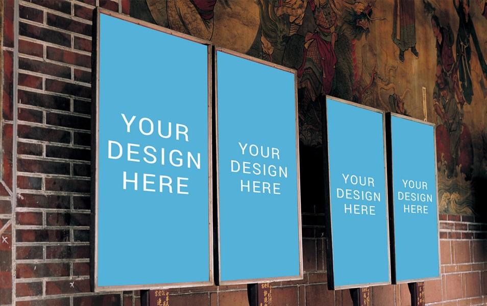 Four Realistic Frames Mockup