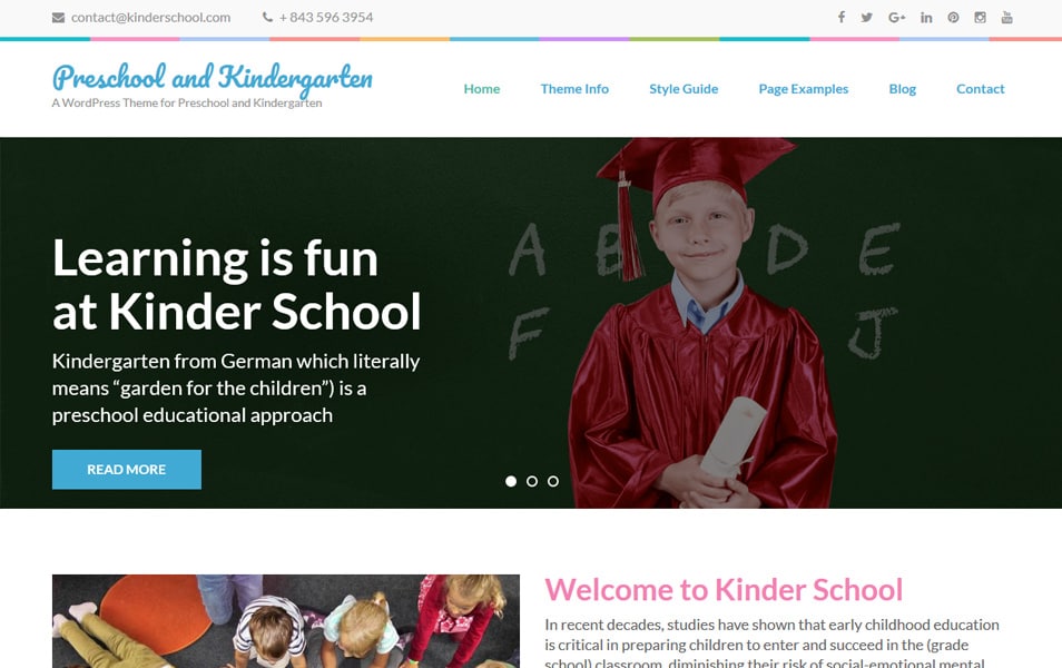 Preschool and Kindergarten Responsive WordPress Theme