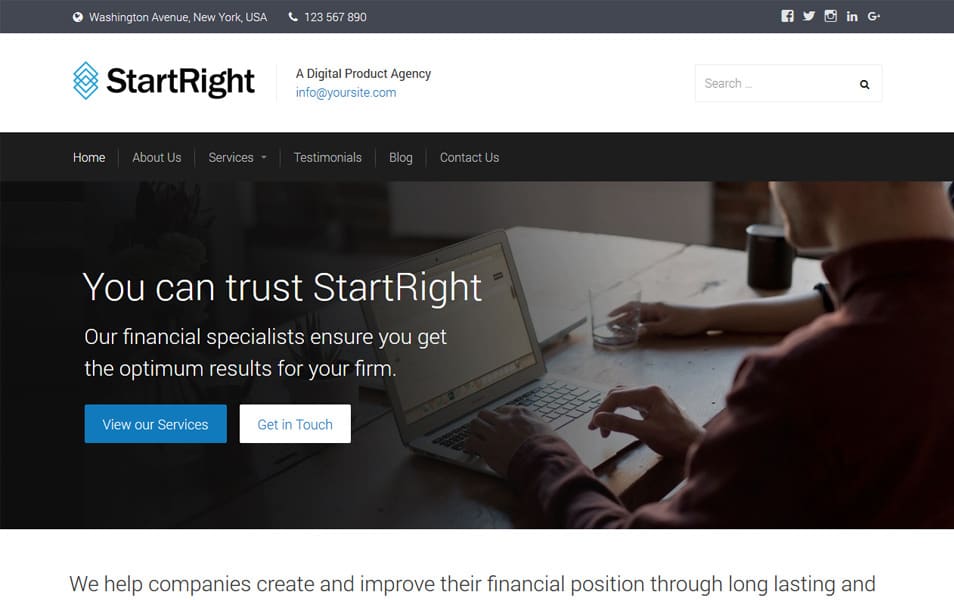 StartRight جهت پاسخگو تم وردپرس