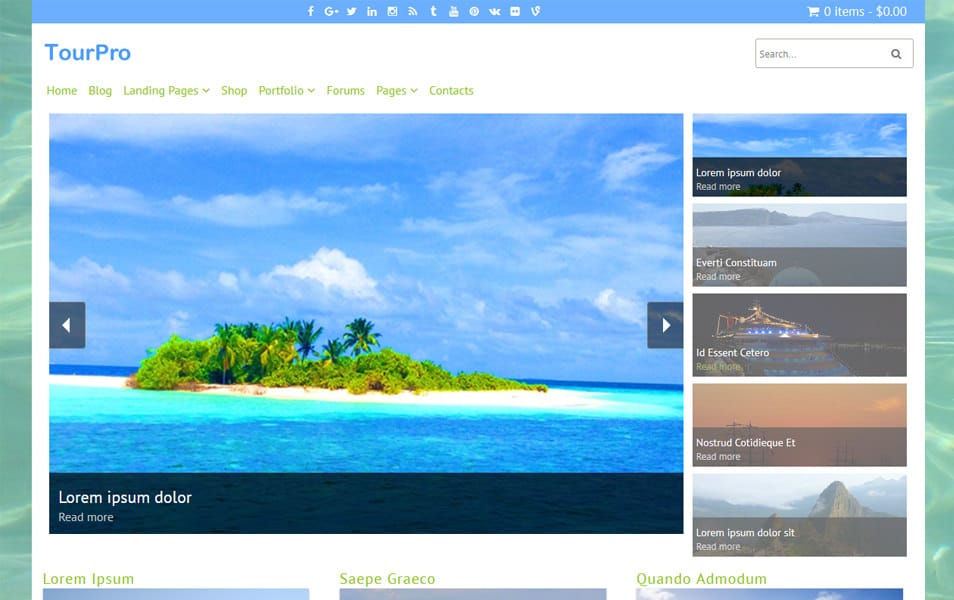 Tour Responsive WordPress Theme