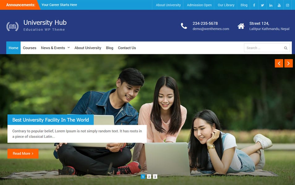 University Hub Responsive WordPress Theme