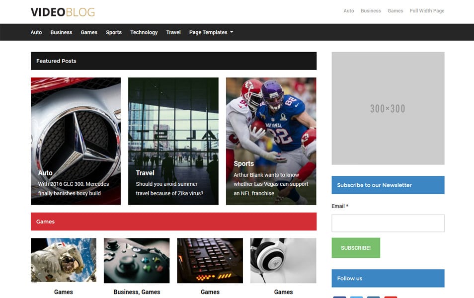 Videoblog Responsive WordPress Theme