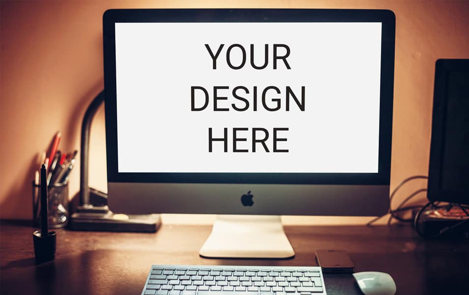 iMac on Workdesk Mockup