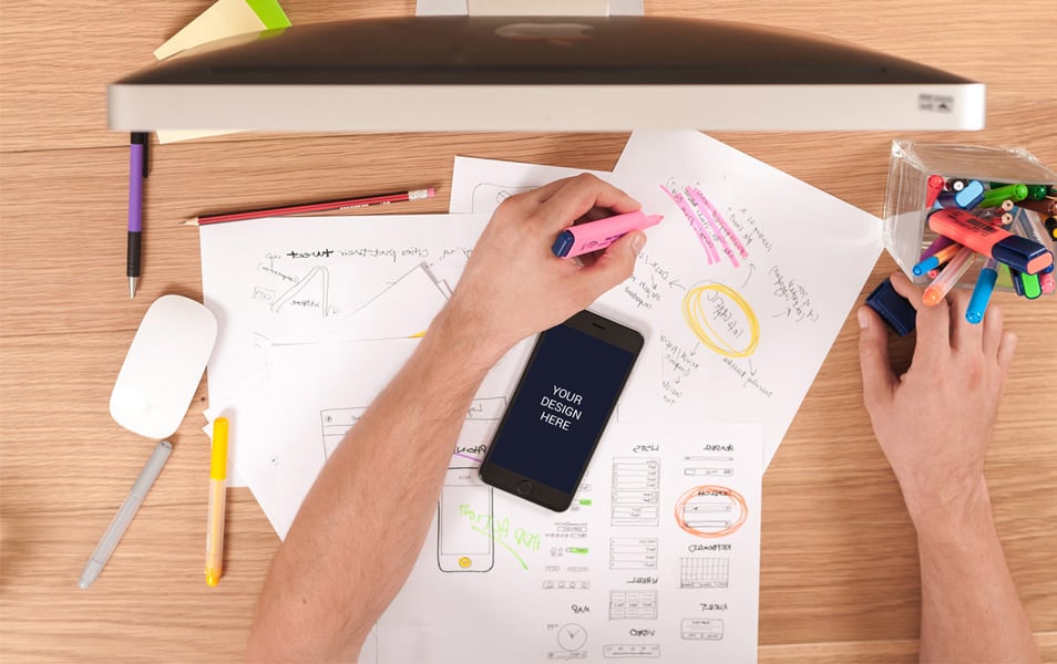 iPhone 6 on Workspace Mockup