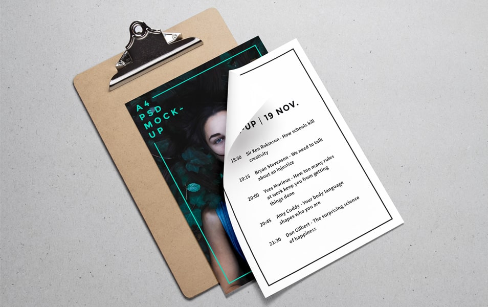 A4 Paper PSD MockUp #3