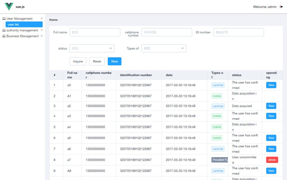 20+ Best Free VueJS Admin Templates 27 Admin View