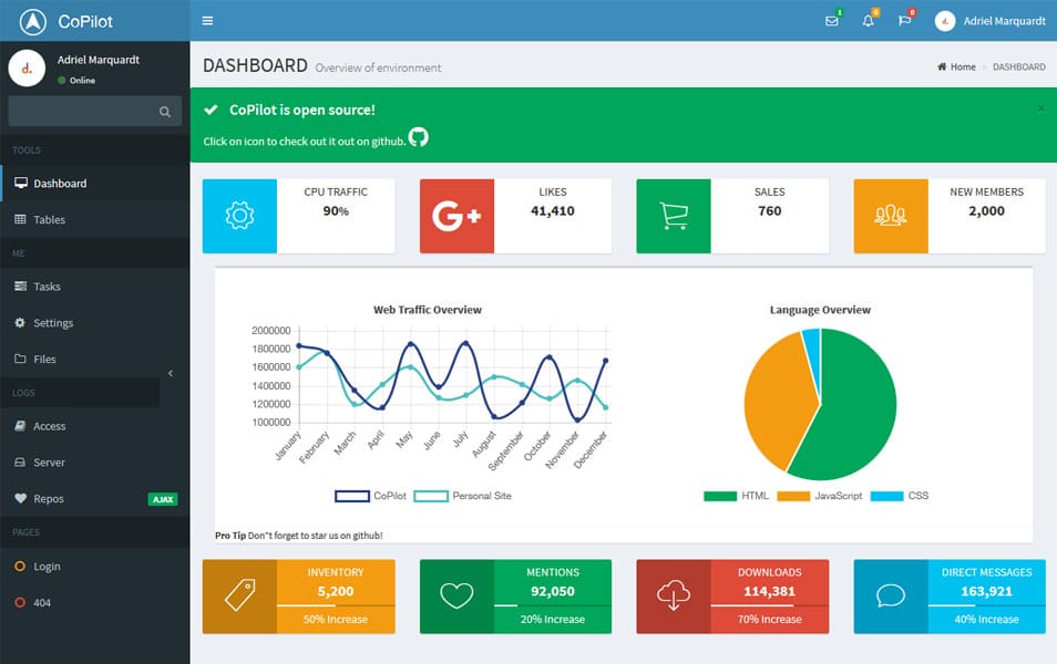 20+ Best Free VueJS Admin Templates 16 CoPilot