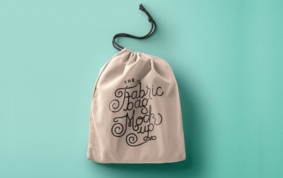 Drawstring Psd Bag Mockup Vol2