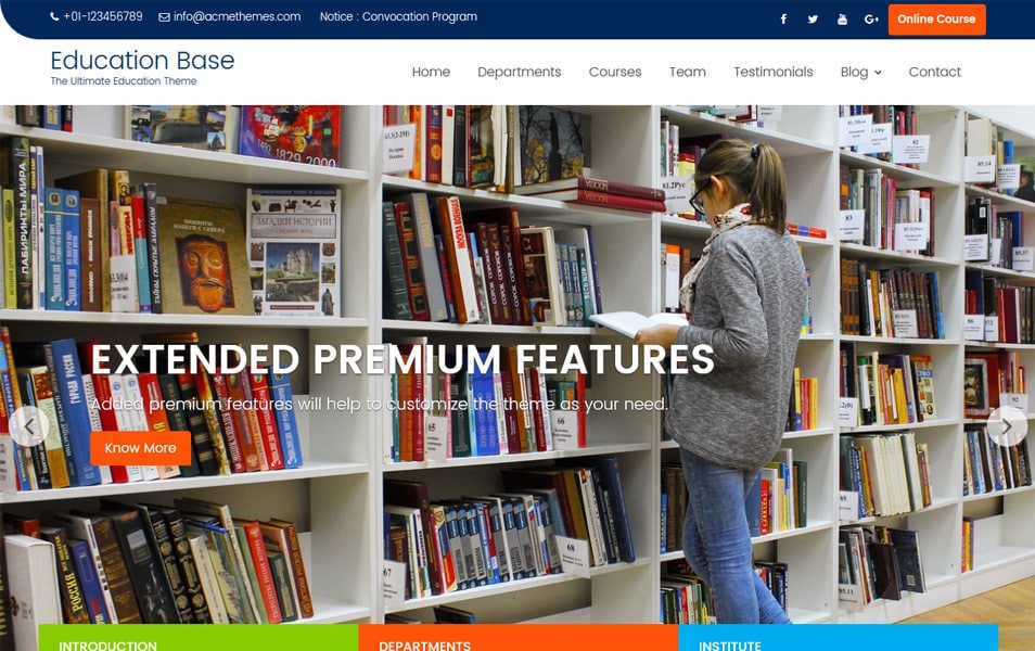 Education Base Responsive WordPress Theme