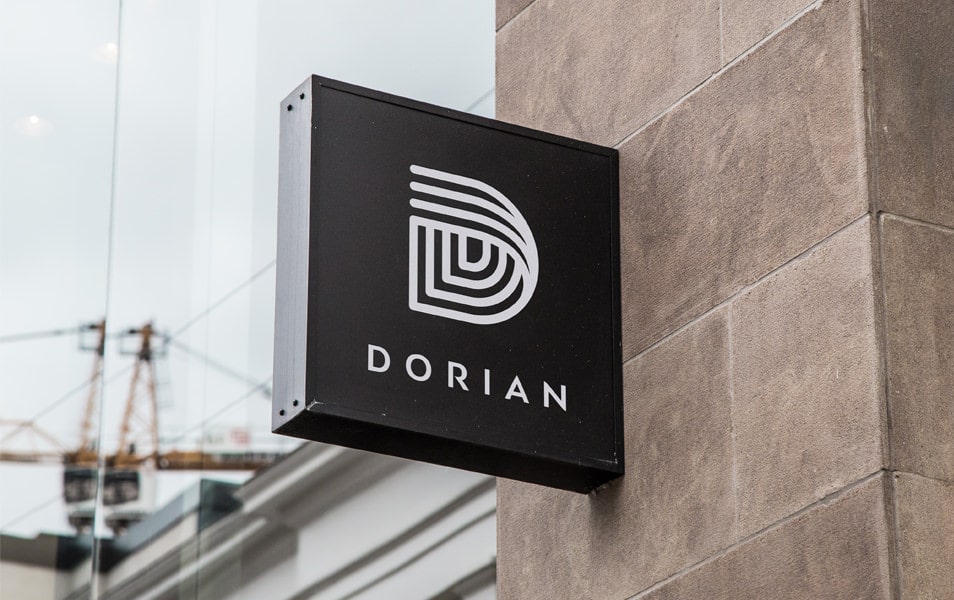 Hanging Wall Sign MockUp #4