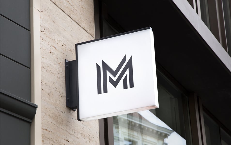 Hanging Wall Sign MockUp #5