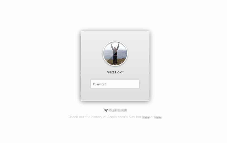 Mac OS Login in CSS