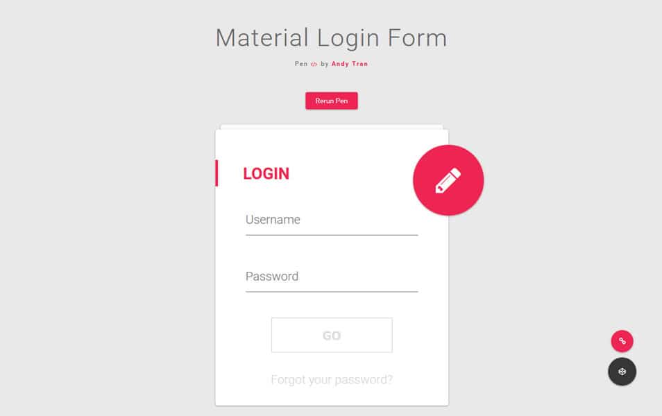 Material Login Form